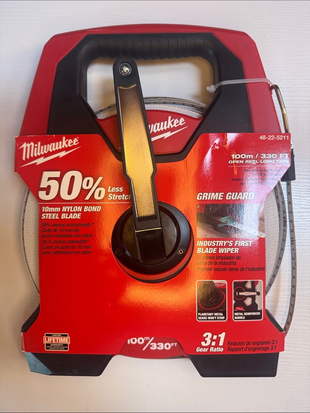 Milwaukee 330 Ft Open Reel Tape Measure 48-22-5211 New Surveyor Contractor Tool